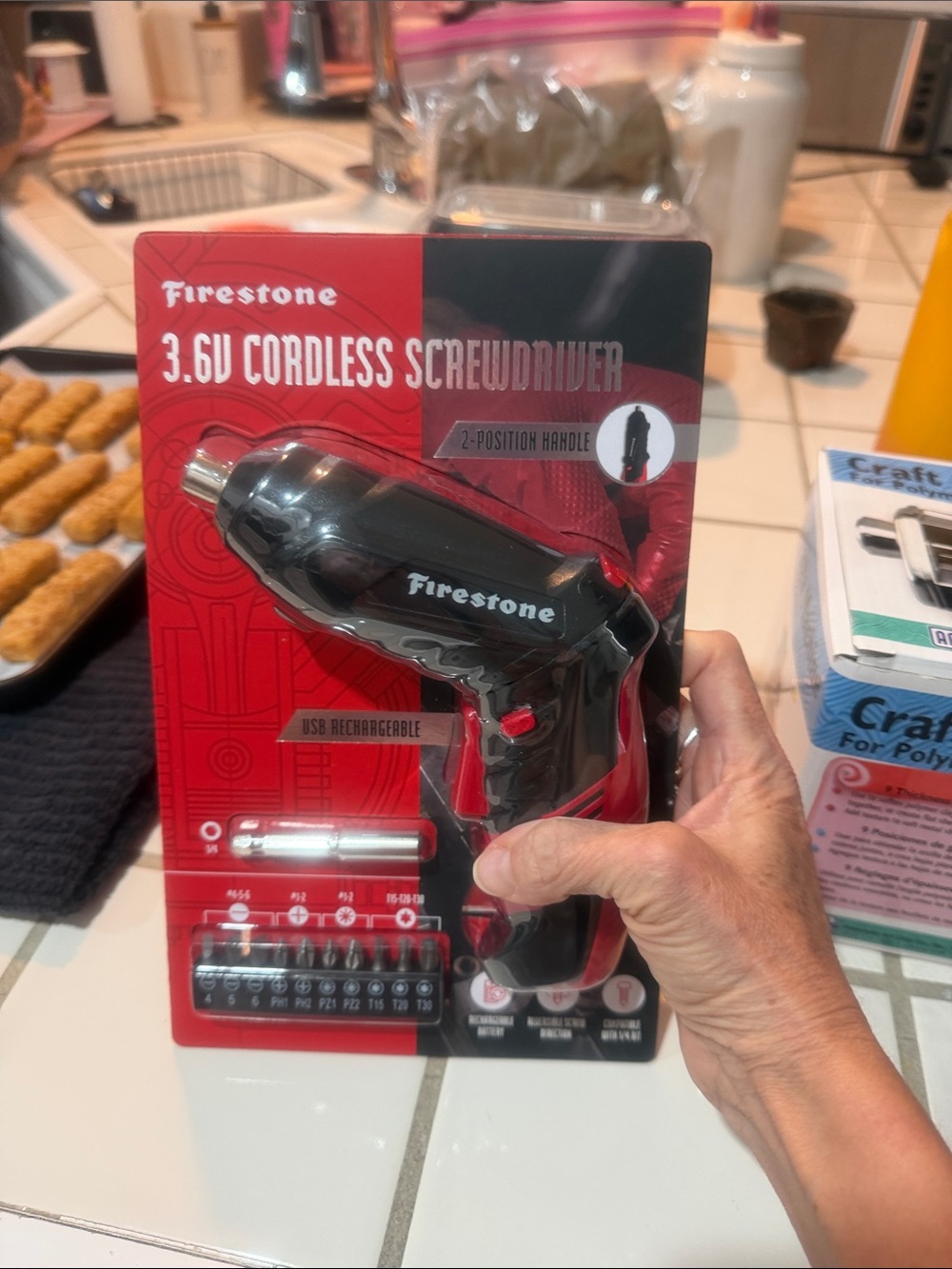 Firestone 3.6V Cordless Screwdriver in Black and Red - Picture 2 of 3